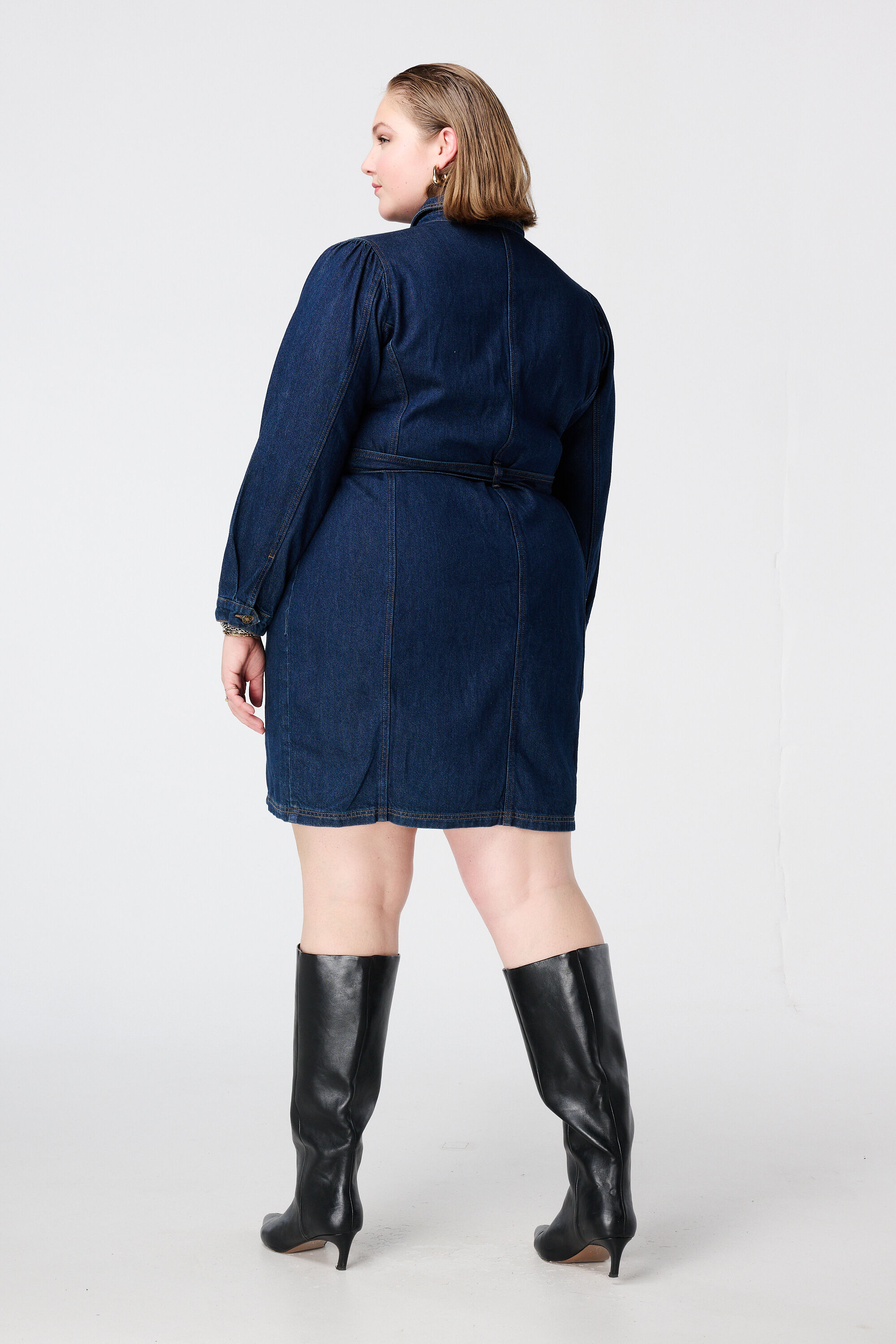 Denimkleid mit Schleifeng&uuml;rtel image number 3