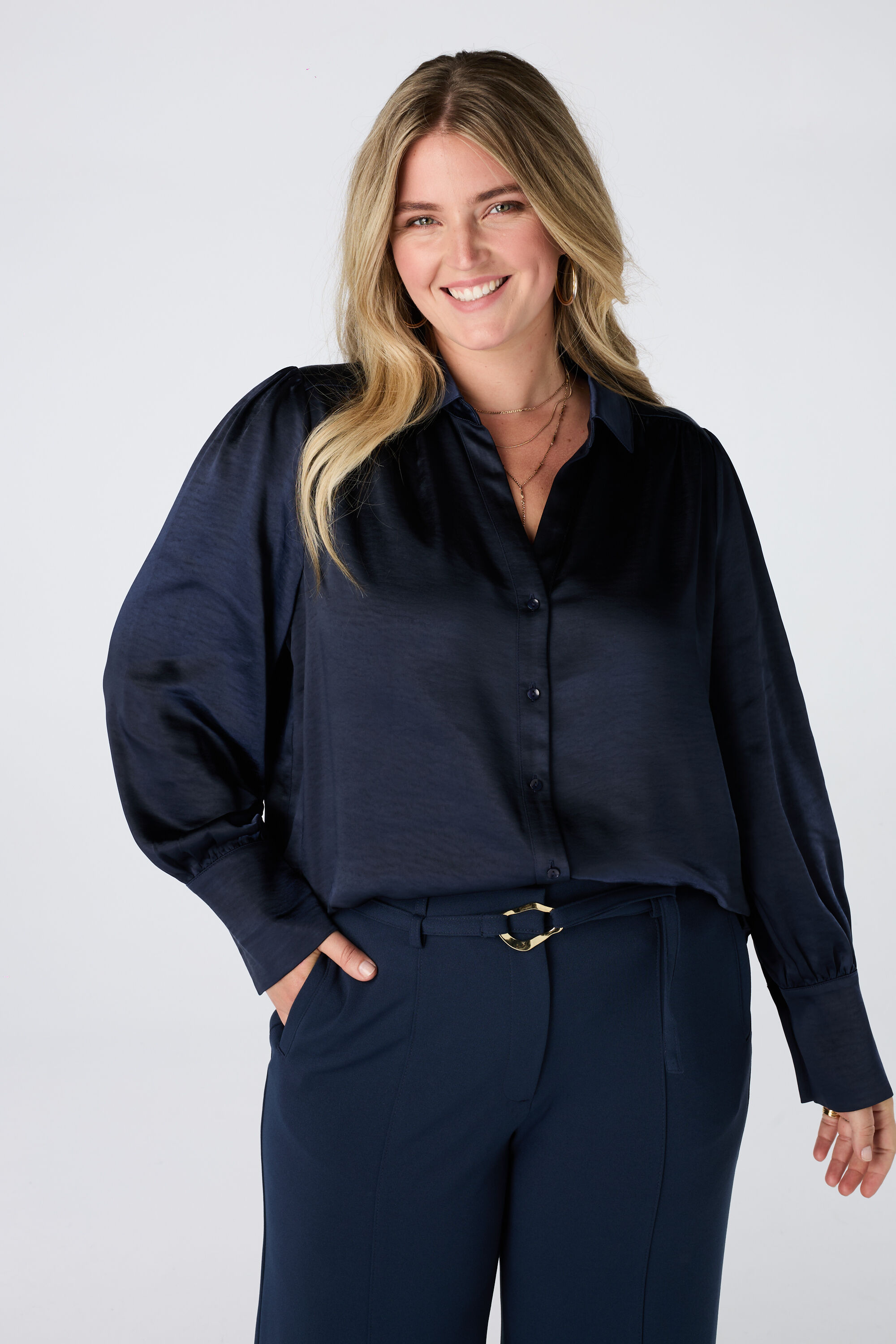 Bluse in Satinoptik