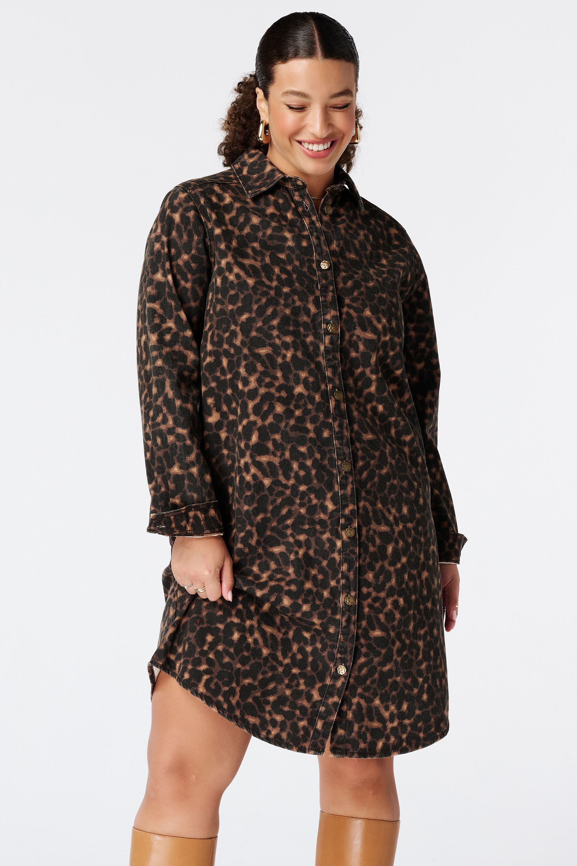 Jeanskleid mit Animalprint image number 5