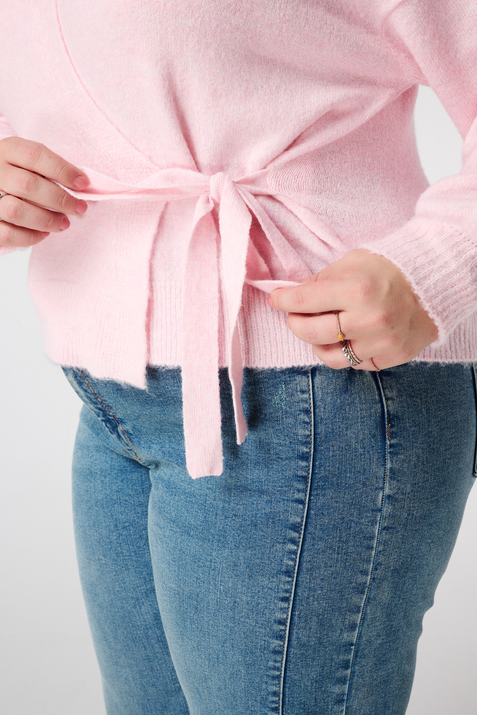 Wickelstrickjacke mit Bindeg&uuml;rtel image number 6