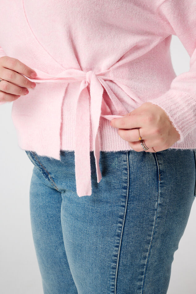 Wickelstrickjacke mit Bindegürtel image number 4