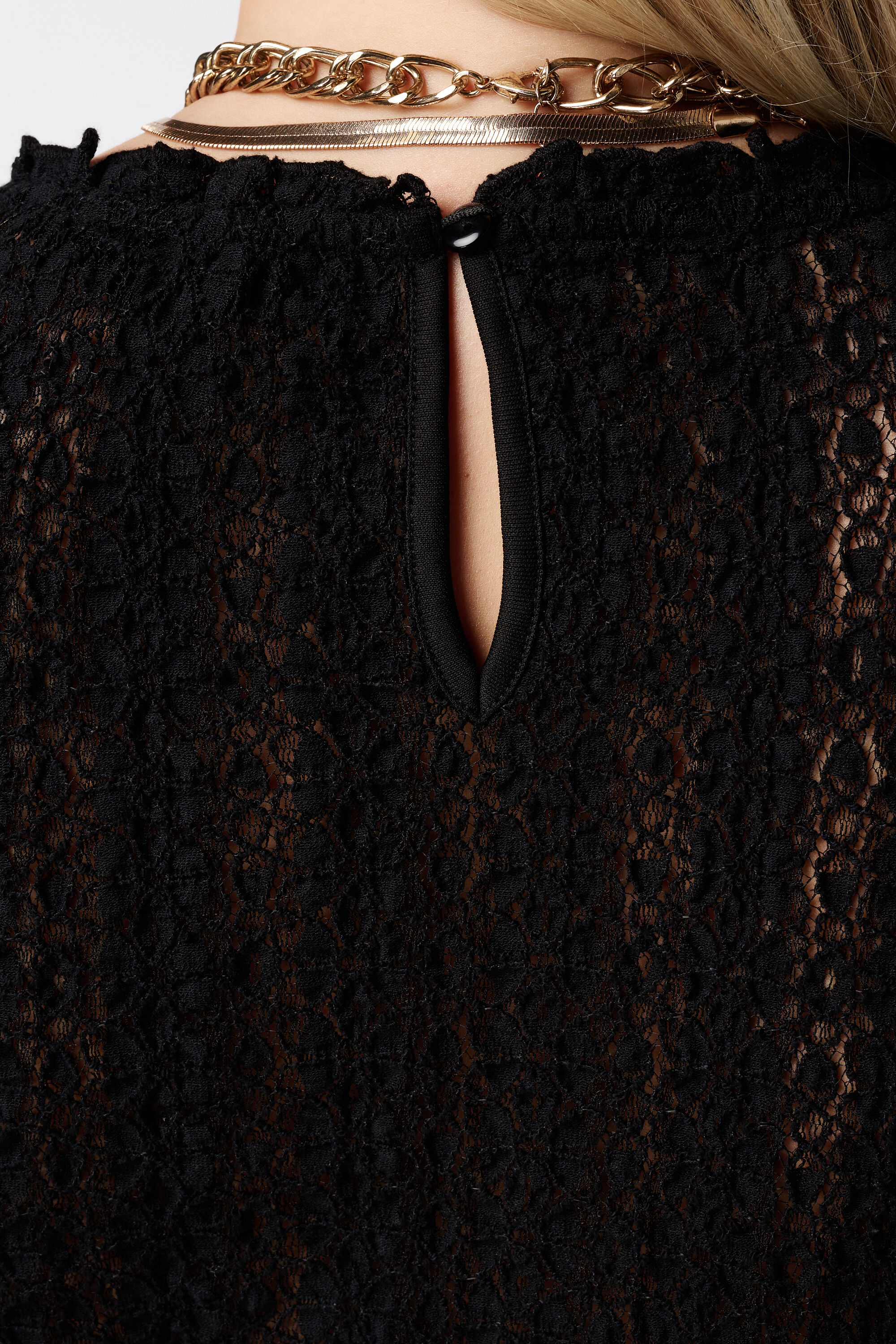 Spitzen-Top mit Trompeten&auml;rmeln image number 6