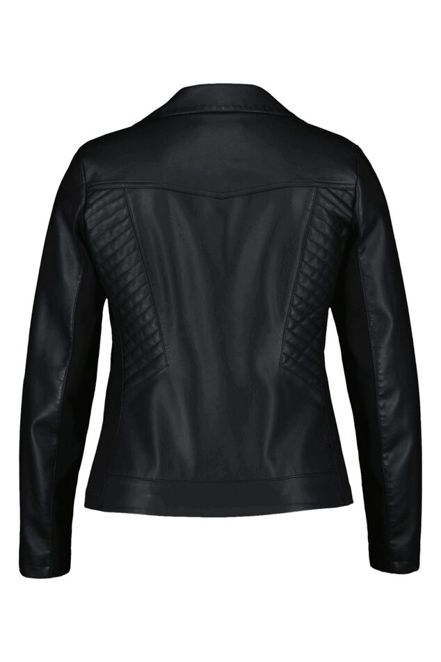 Schwarze Kunstleder-Jacke  image number 3
