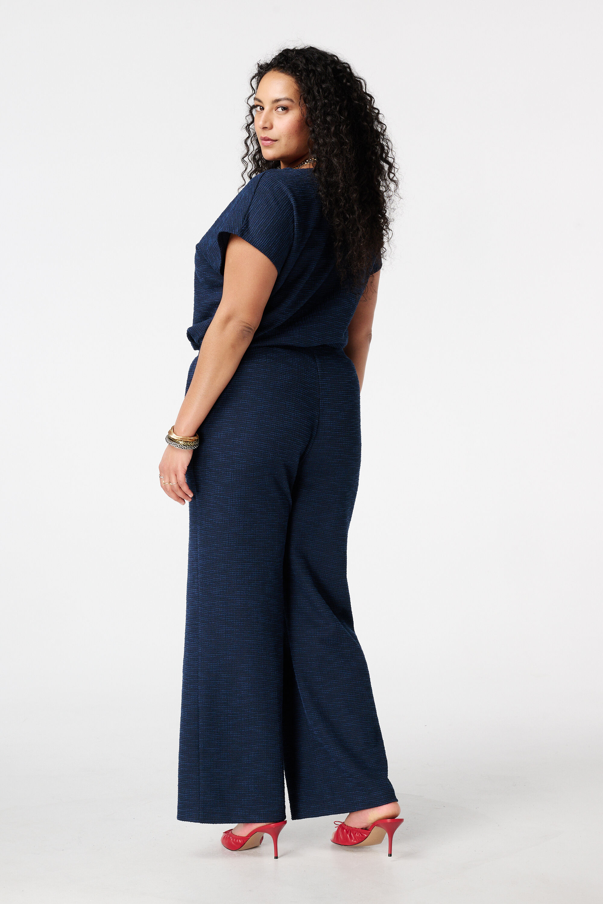 Wide Leg Hose aus Boucl&eacute; image number 3