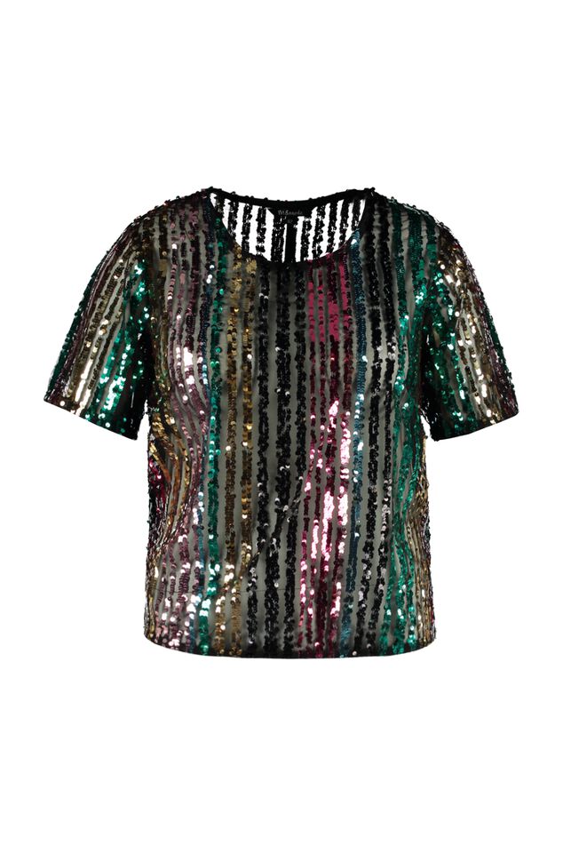 Pailletten-Top im Cropped-Style image number 1