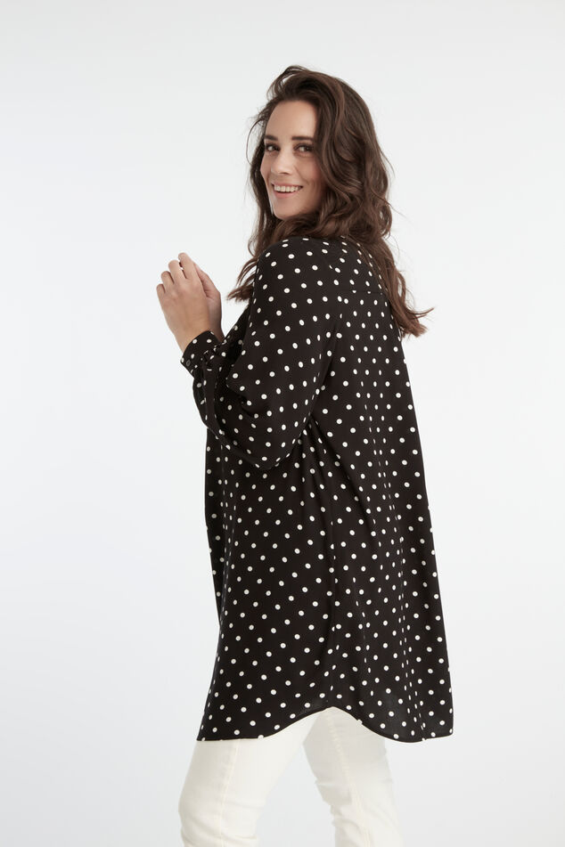 Tunika-Bluse mit Punktmuster image number 5