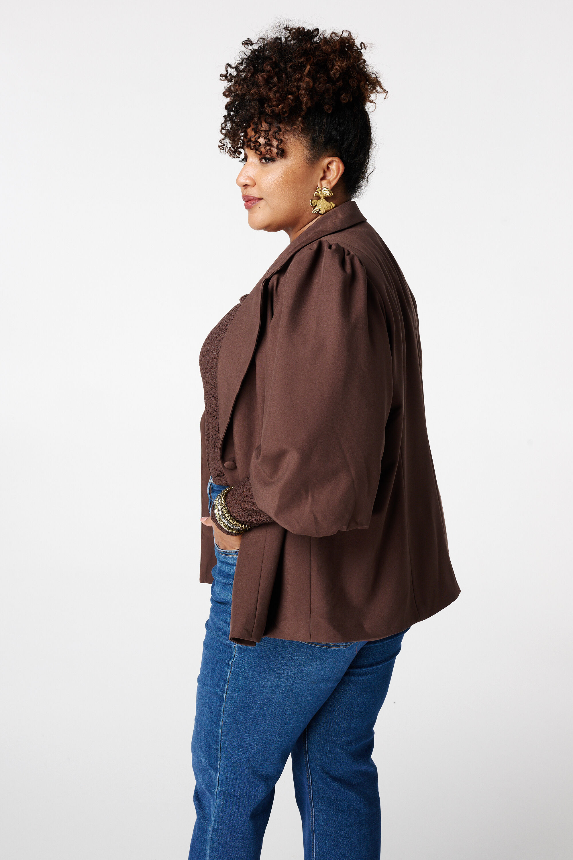 Blazer mit kurzen Puff&auml;rmeln image number 3