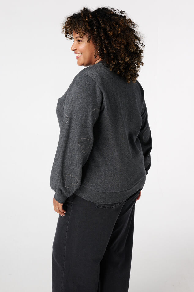 Sweatshirt mit gestickten Herzen image number 3