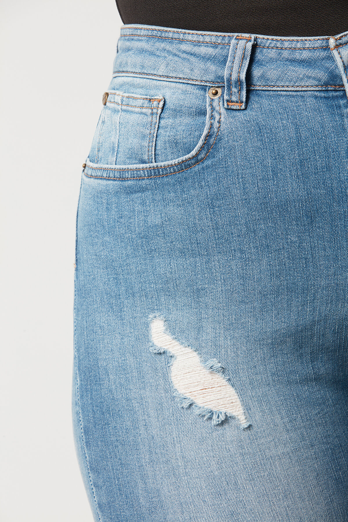 A-Shape Skinny-Jeans im Stonewashed-Look image number 6