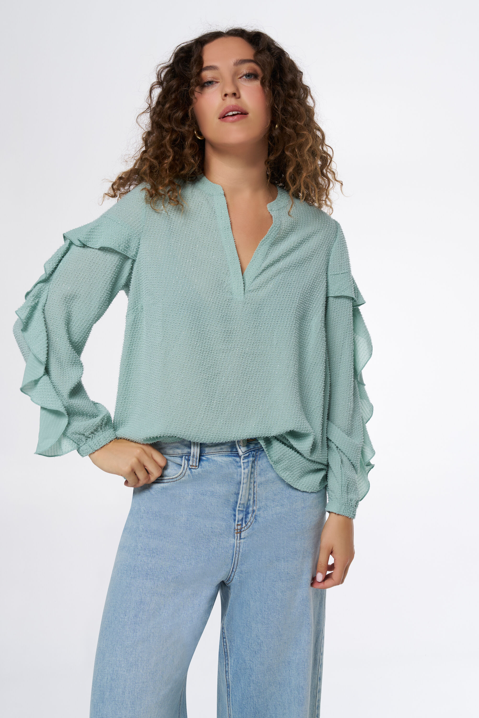 Bluse mit Volants image number 5