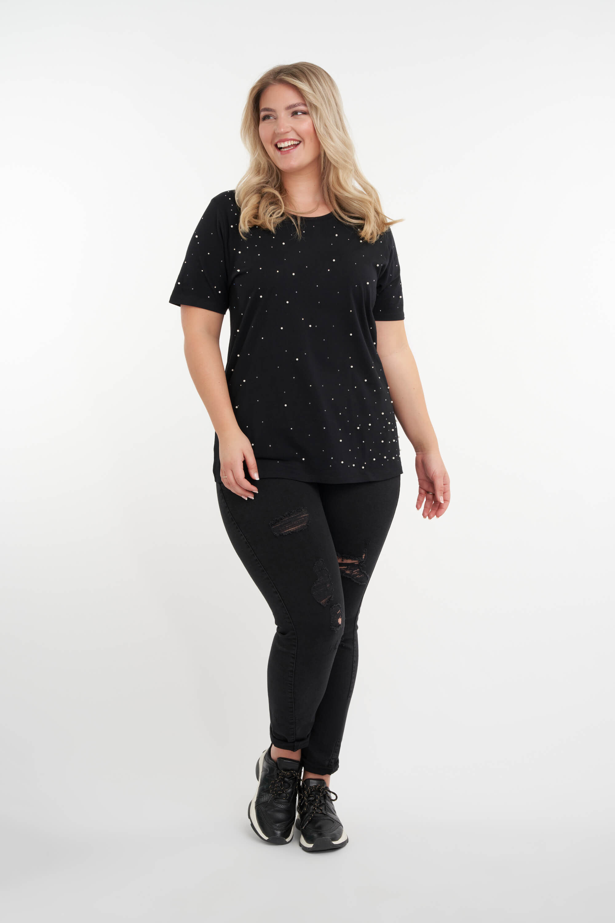 T-Shirt mit Strasssteinen  image number 5