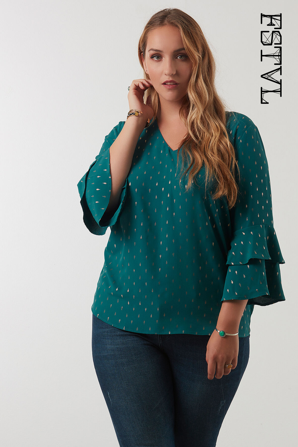 Bluse mit R&uuml;schen-&Auml;rmeln  image number 0