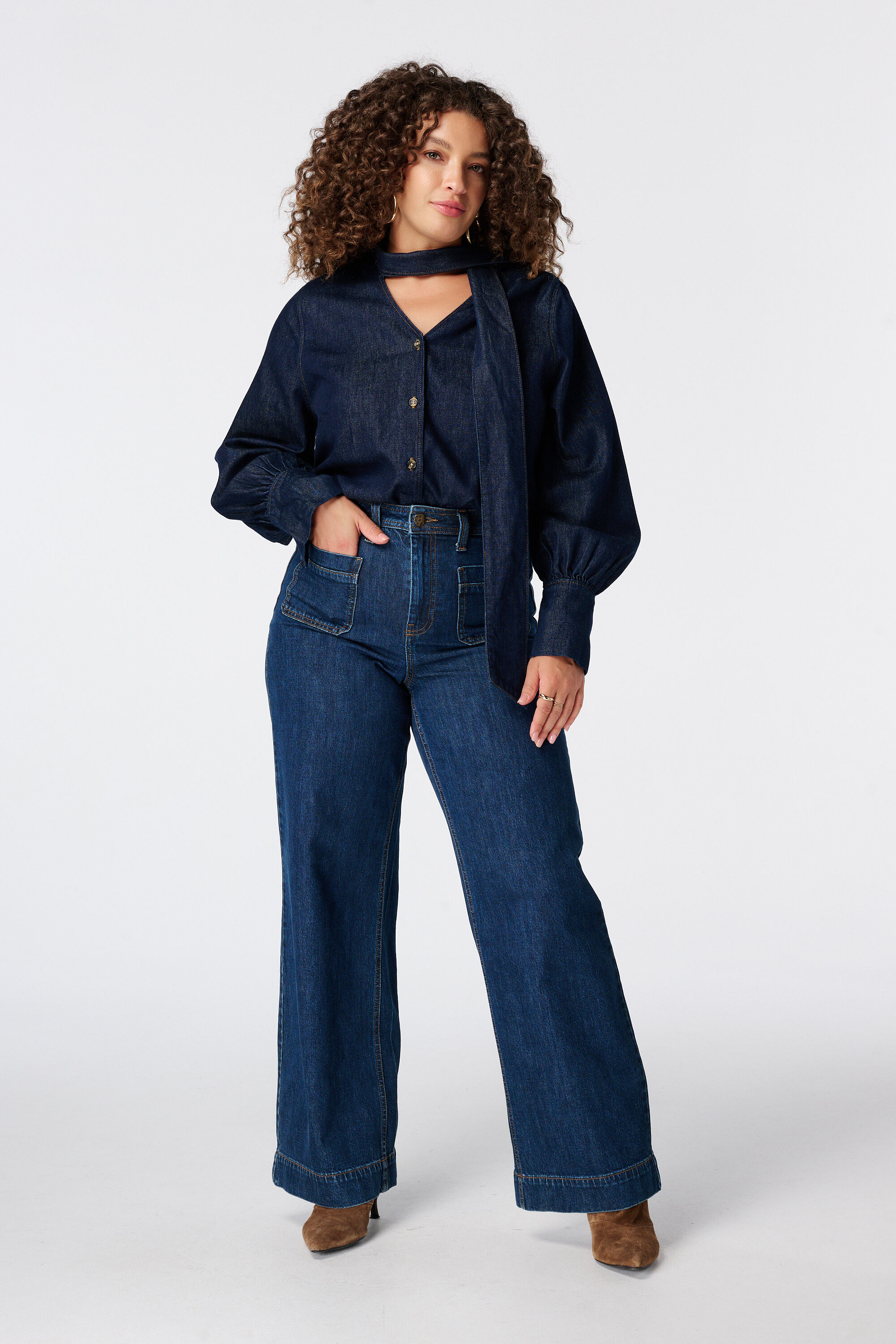 Wide Leg Jeans mit Vordertaschen image number 0