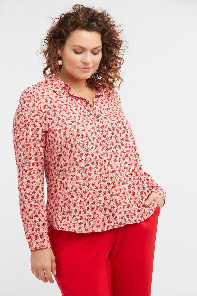 Bluse mit Lippen-Print image number 3