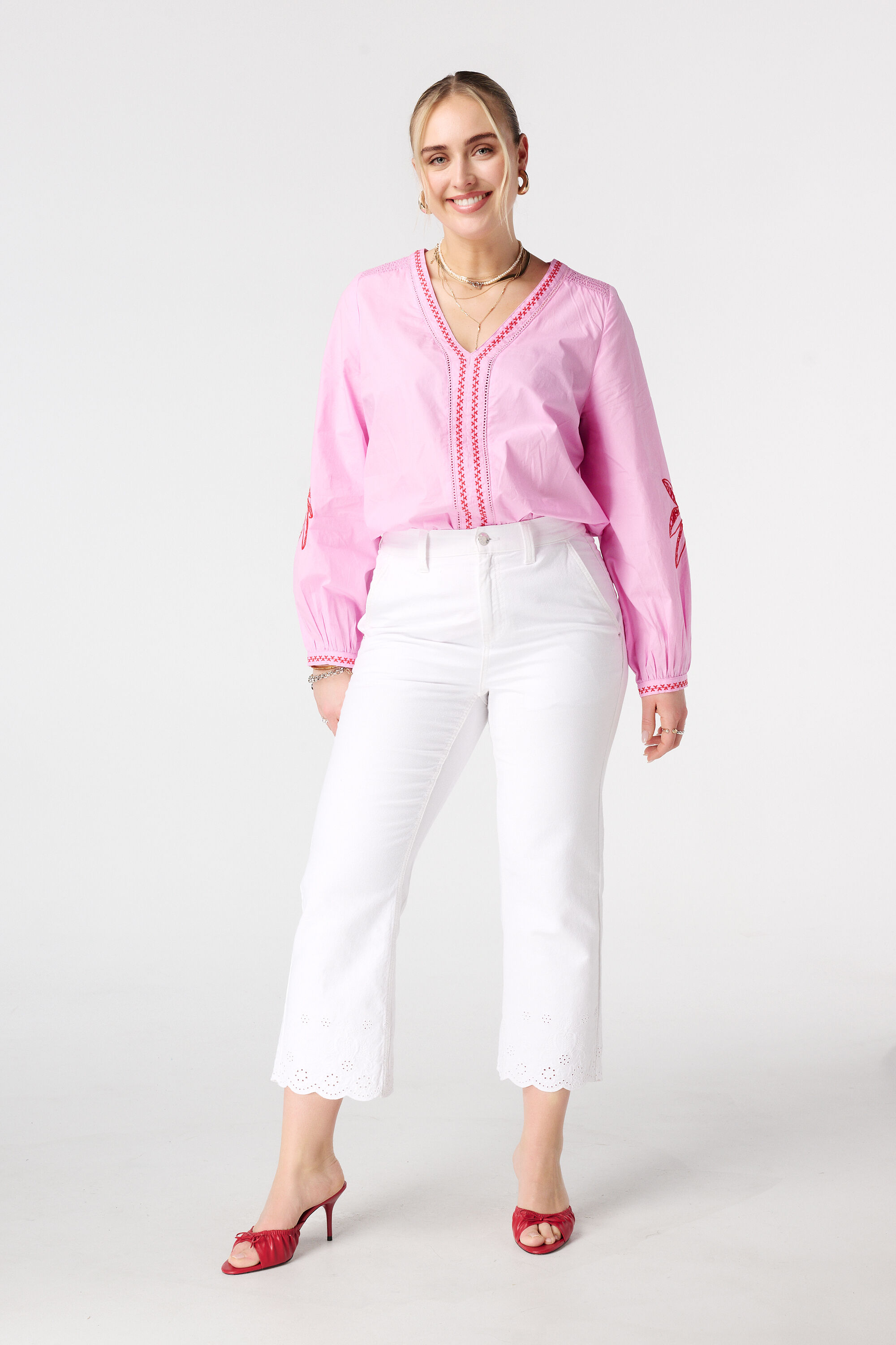 Bluse mit Broderie image number 5