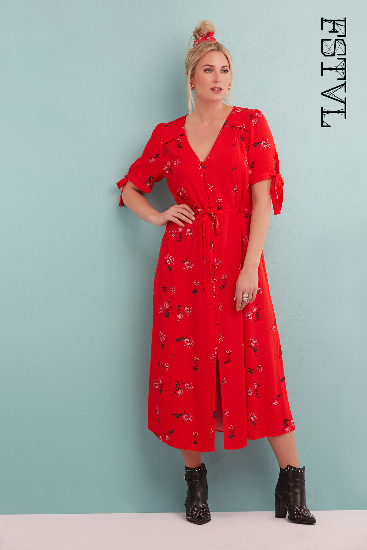 Florales Button-down-Kleid image number 0
