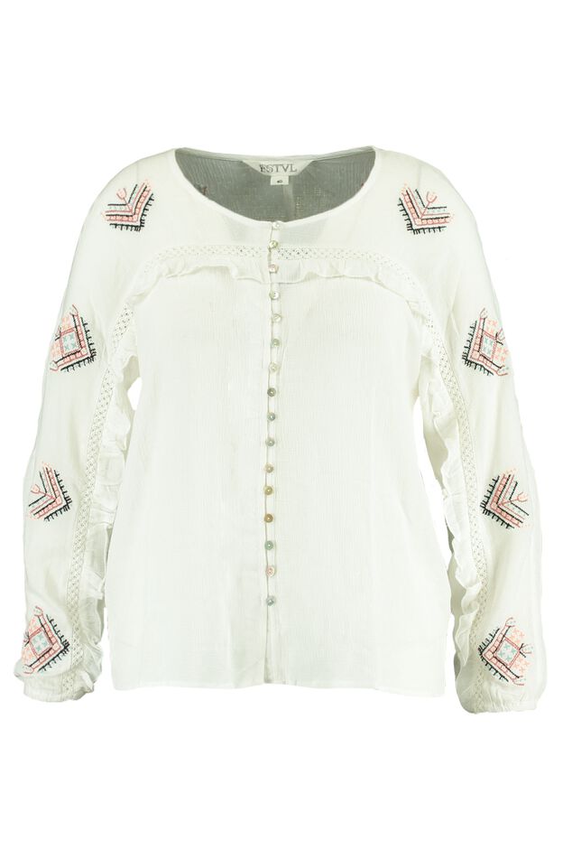 Bluse mit Stickerei  image number 1