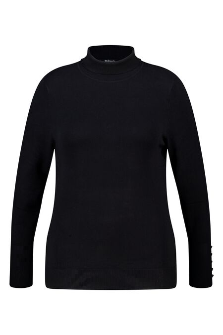 Pullover mit Rollkragen und Zierknöpfen