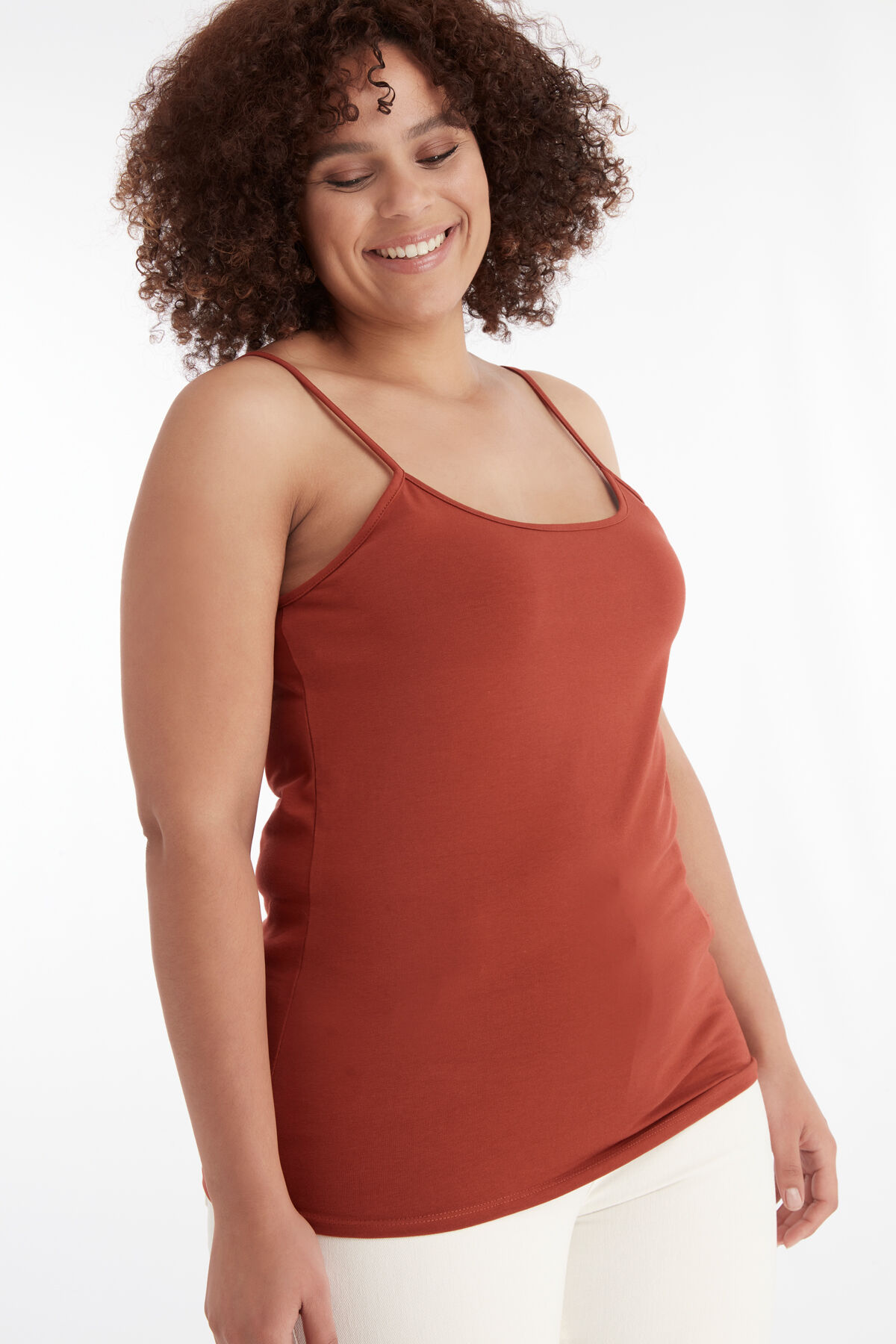 Cami-Top aus Baumwolle mit Spaghetti-Tr&auml;gern image number 0