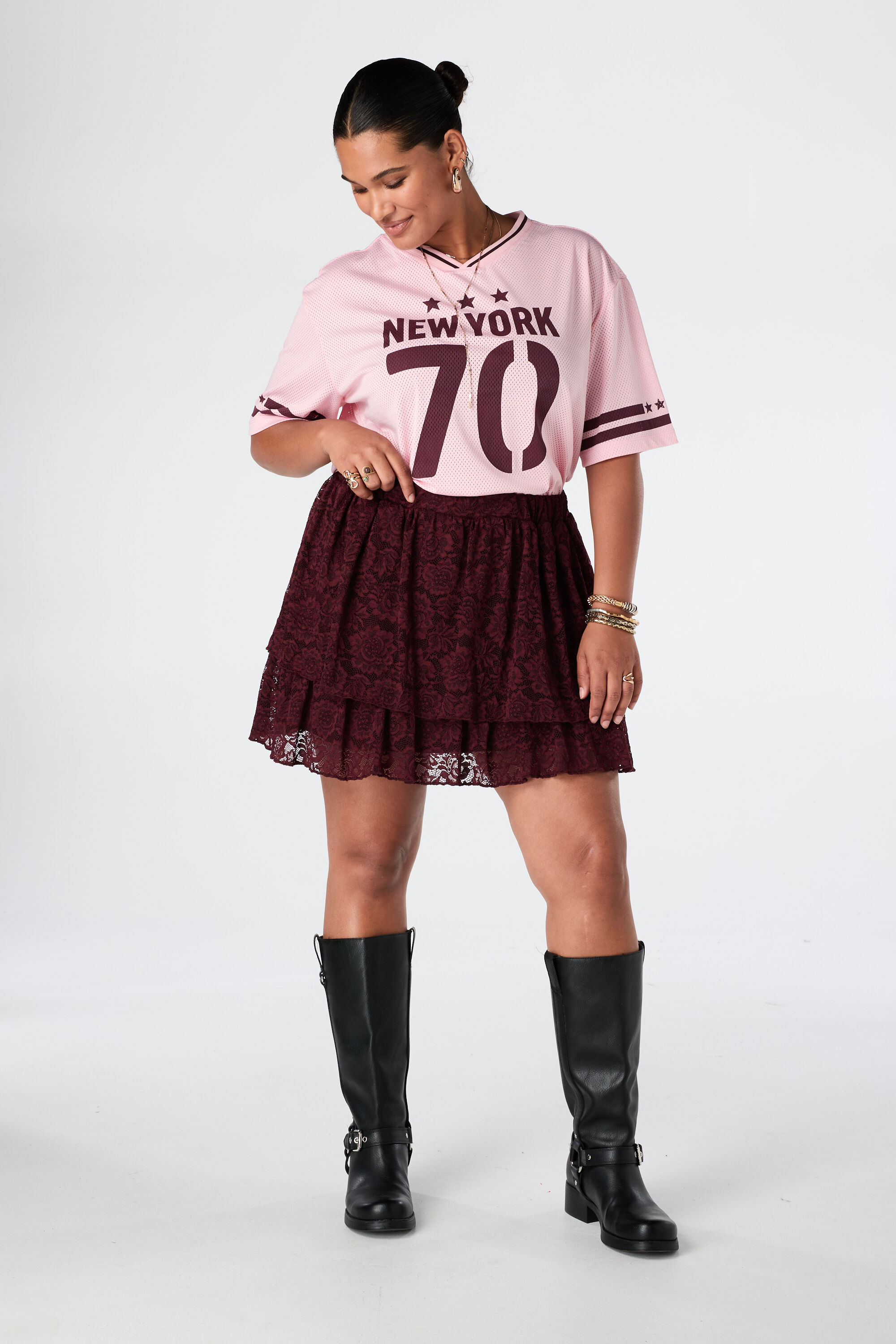 Oversize Jersey mit sportivem Print image number 3