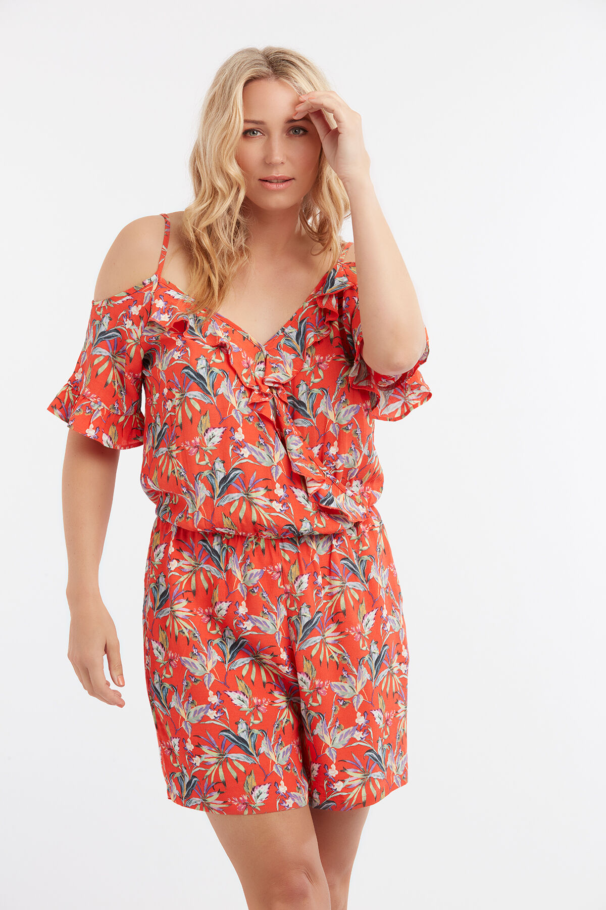 Playsuit mit floralem Print und R&uuml;schen image number 3