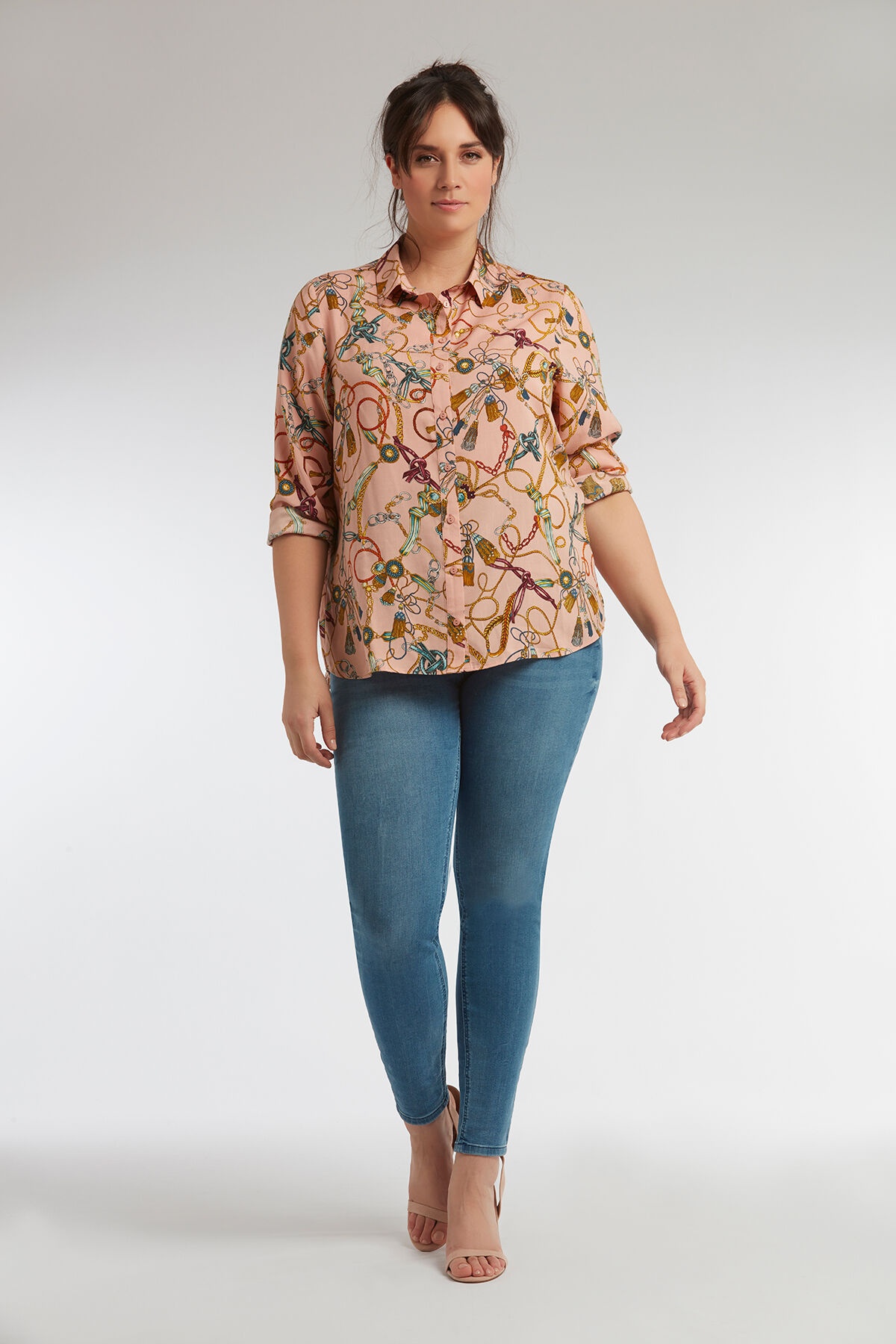 Bluse mit Ketten-Print image number 3