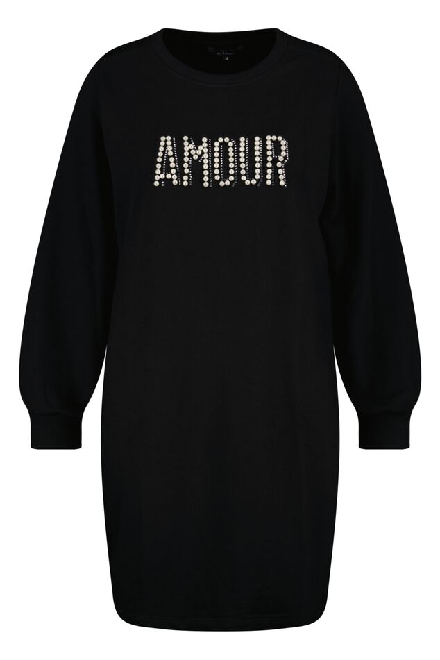 Sweatshirt-Kleid mit „Amour“ Text-Print  image number 1