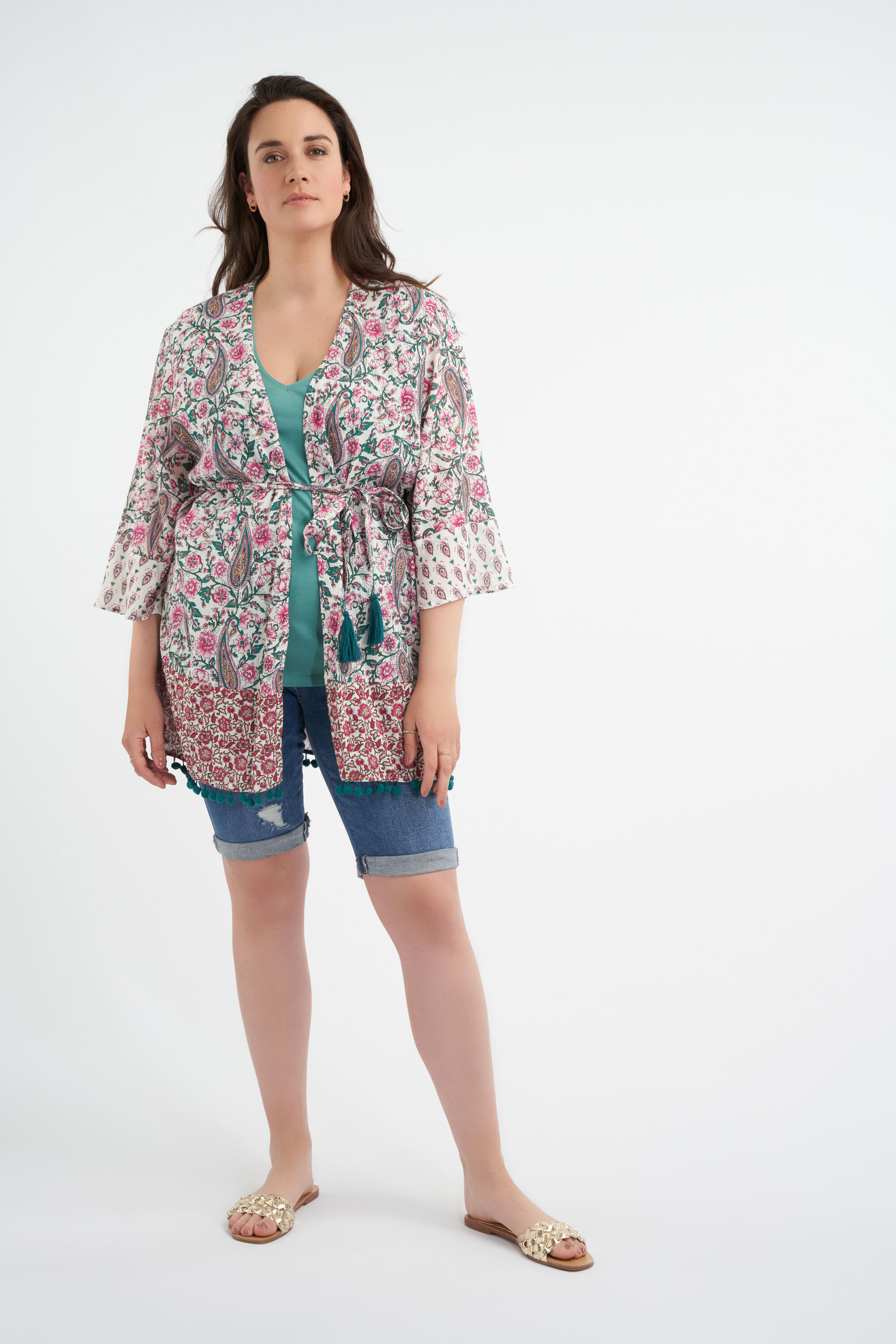 Kimono mit buntem Print image number 5