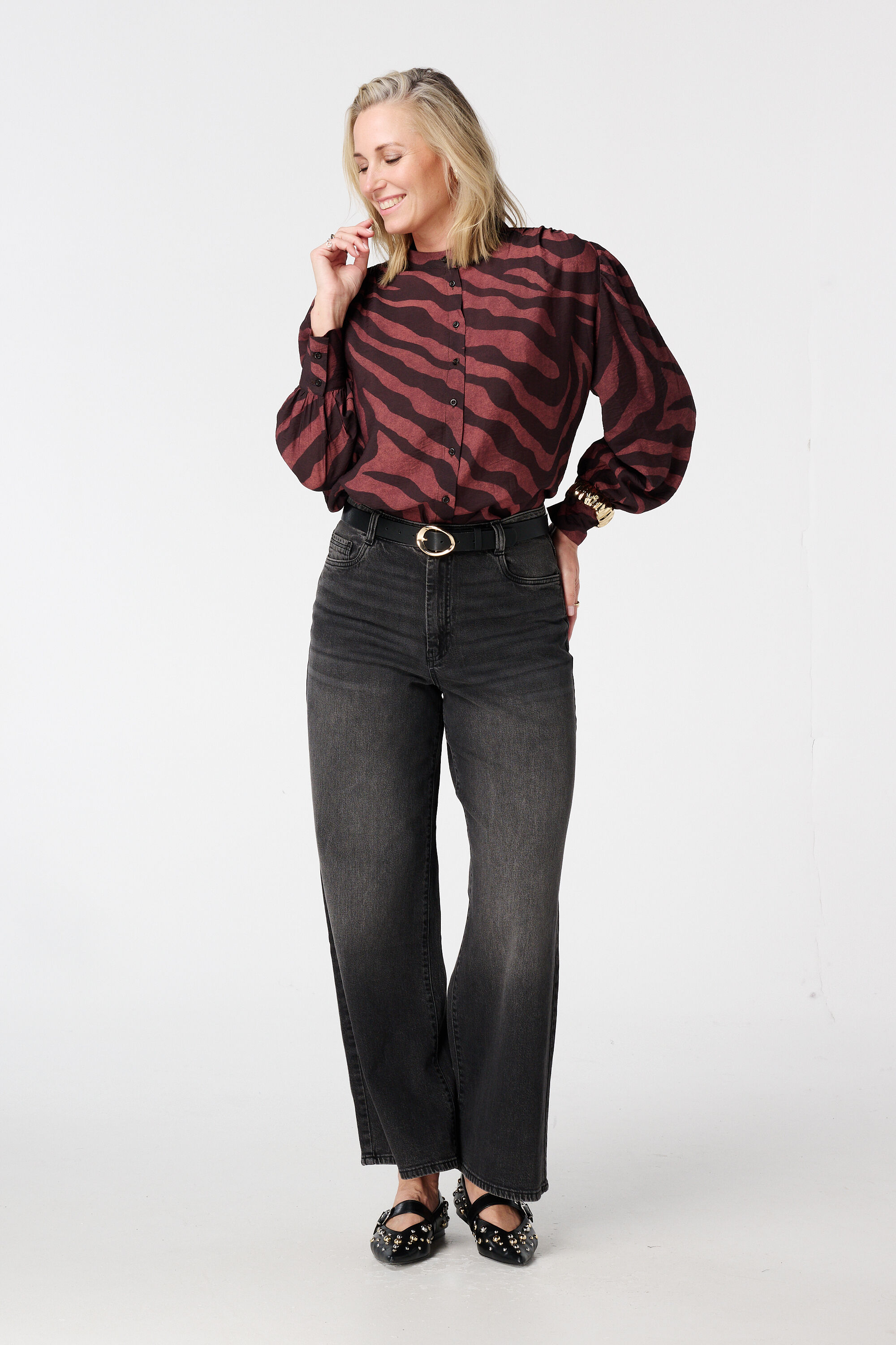 Bluse mit Animal-Print image number 5