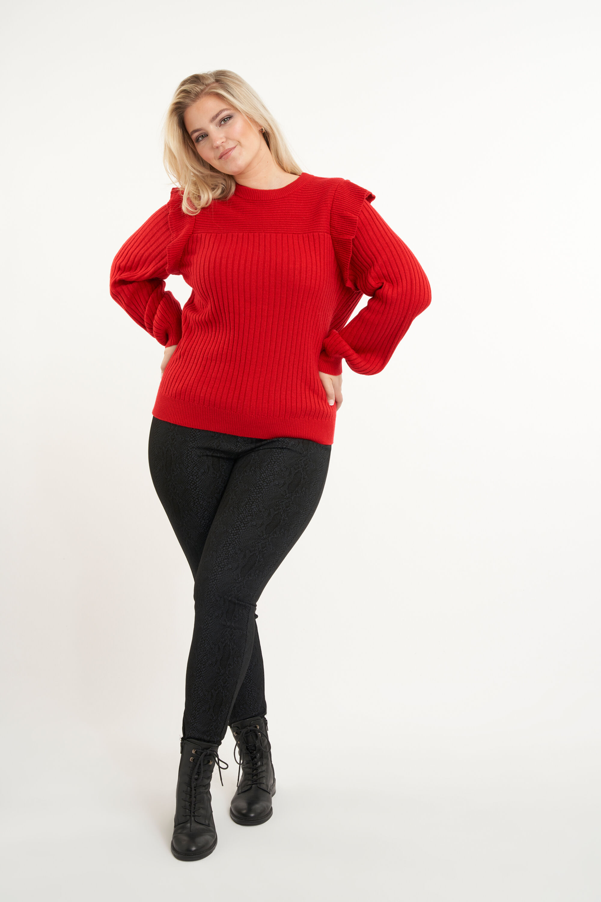 Ripp-Pullover mit R&uuml;schen image number 6