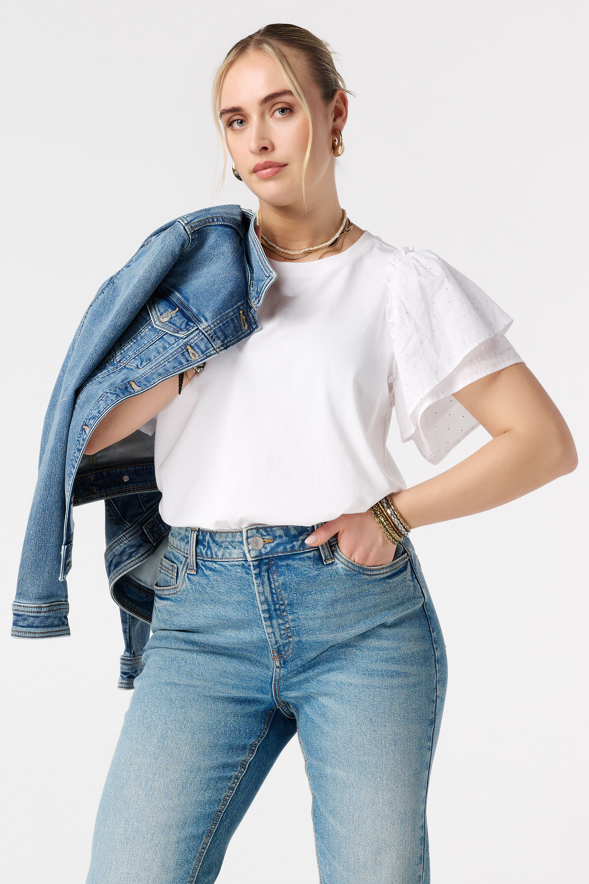 Top mit Schmetterlings&auml;rmeln