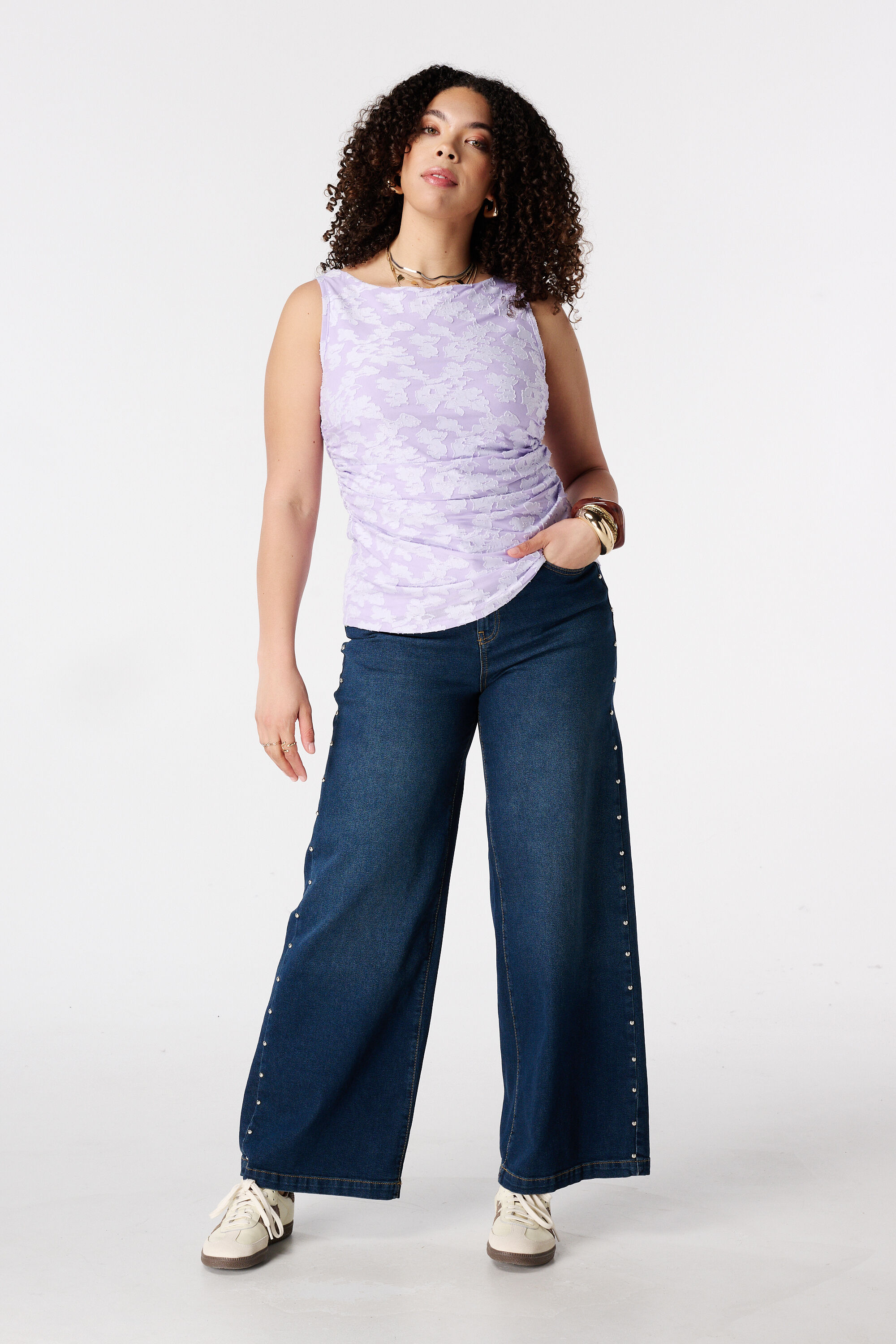 Mesh Top mit Blumenprint image number 5