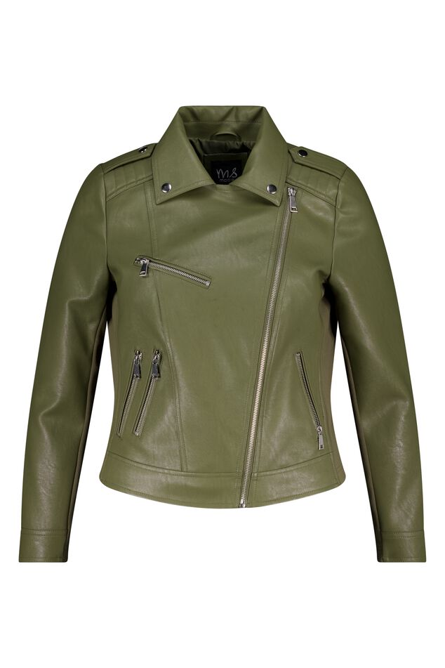 Lederlook-Jacke Jacke mit silbernen Verzierungen  image number 1