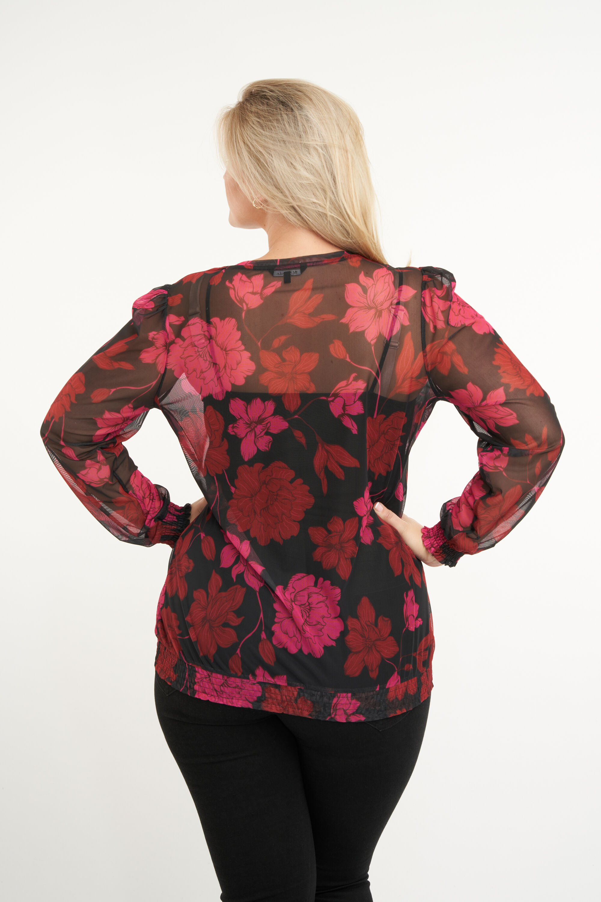 Mesh-Top mit Blumen-Print image number 3