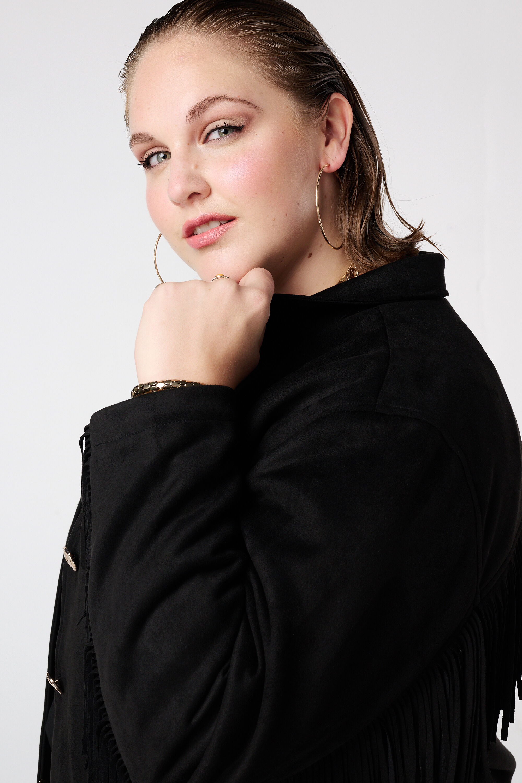 Veloursjacke mit Fransen image number 4