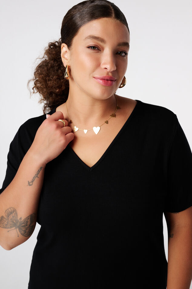 T-Shirt mit V-Ausschnitt image number 4