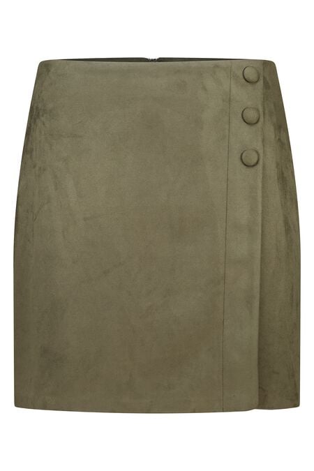 Suede-Look Rock mit Knopfdetail Suede-Look Rock mit Knopfdetail
