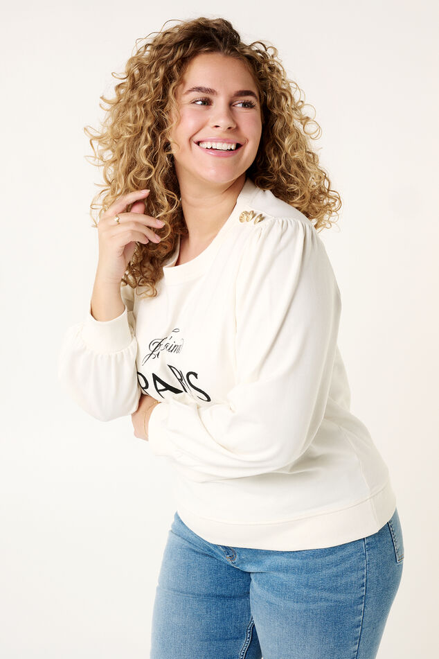 Pull "Paris" et des détails de boutons sur l'épaule image number 6