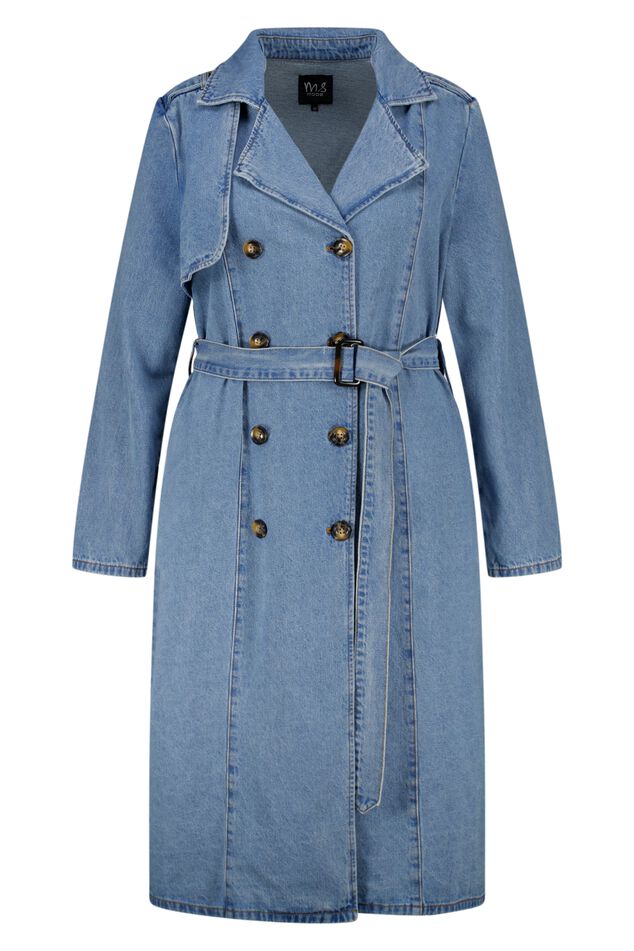Denim-Trenchcoat mit Gürtel image number 1