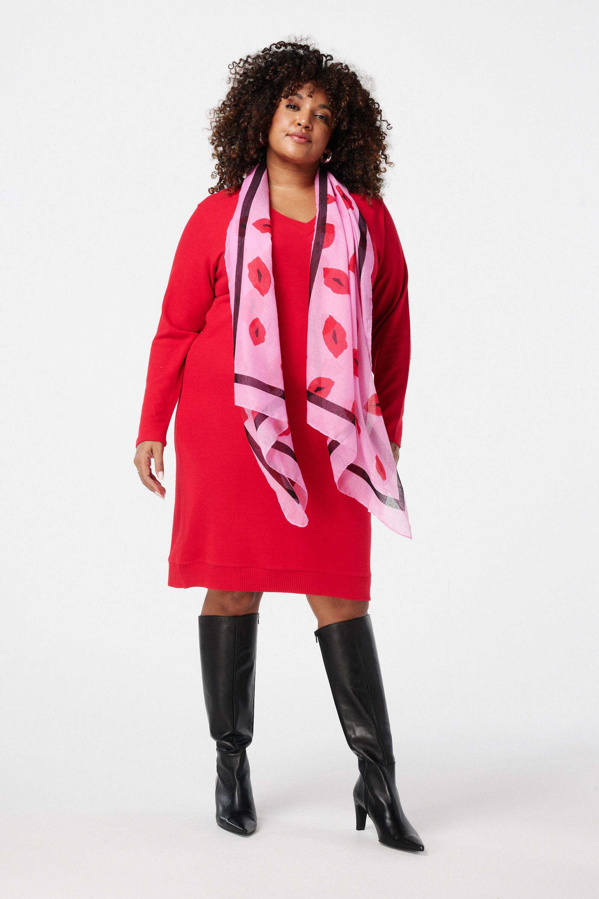 Weiches Kleid mit V-Ausschnitt  image number 5