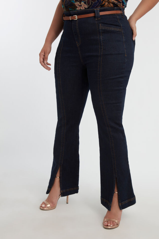 High Waist Jeans mit Schlitzen image number 3