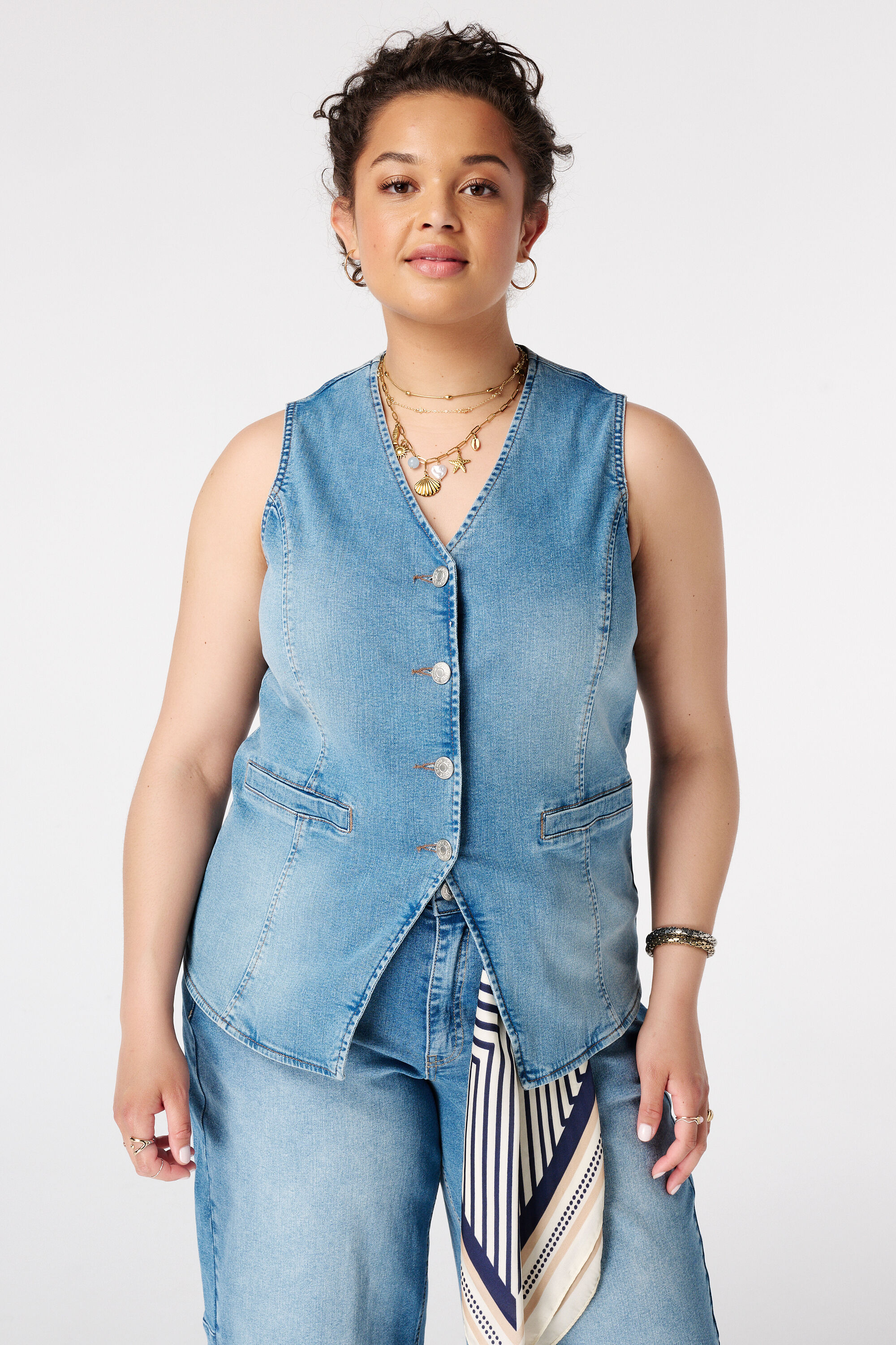 Langes Denim Gilet