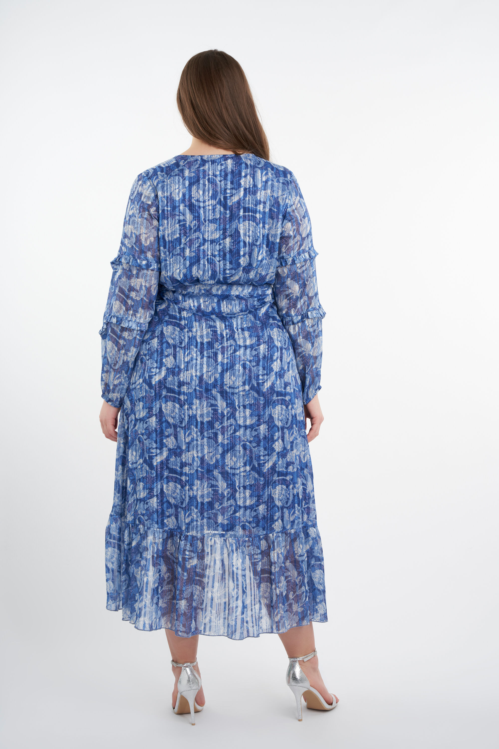 Langes Wickelkleid mit Print  image number 4