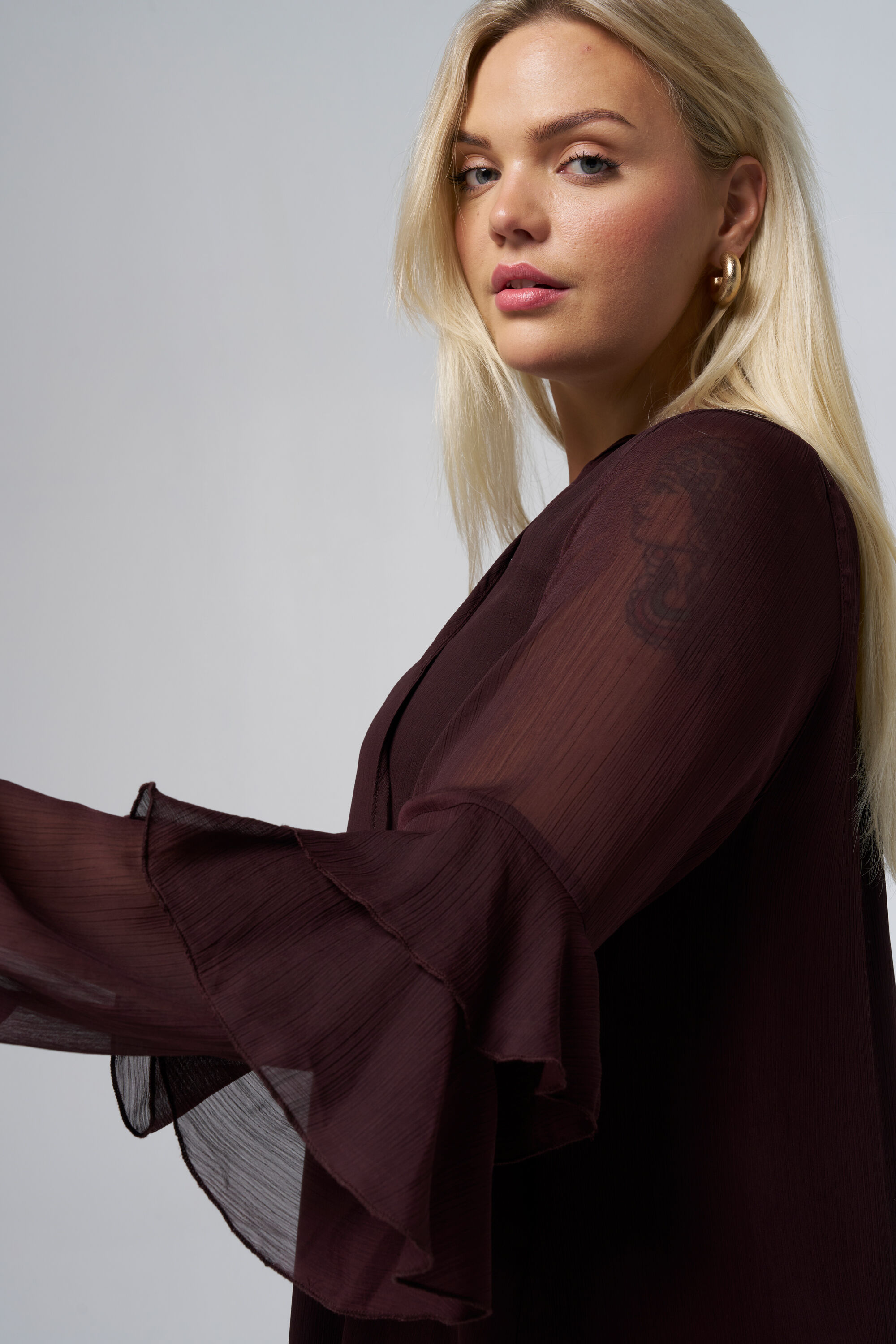 Kleid mit R&uuml;schen&auml;rmeln image number 4