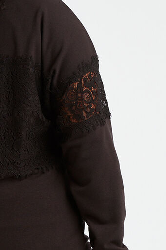 Sweatshirt mit Spitzenelementen image number 5