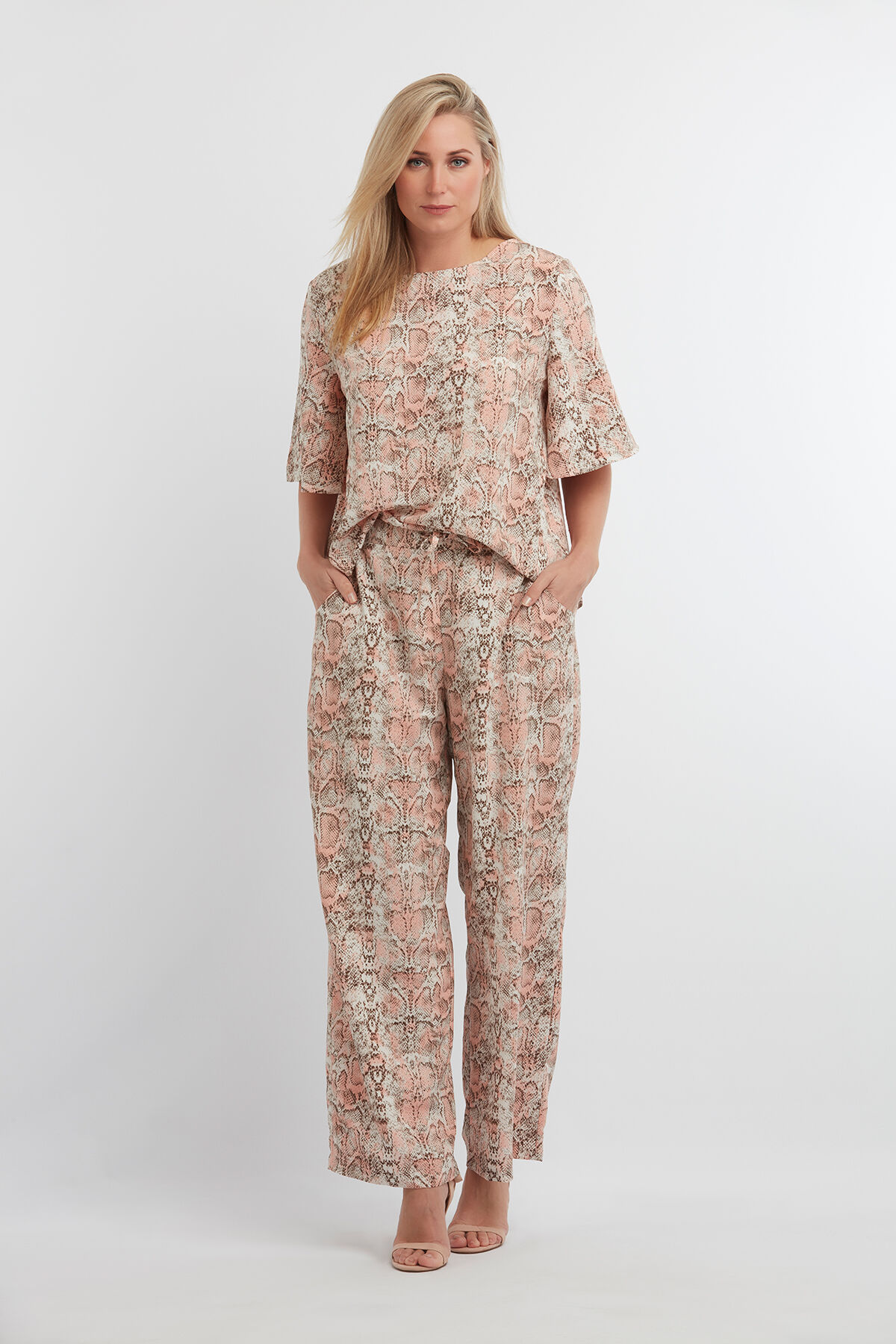 Wide-Leg Hose mit Print image number 3