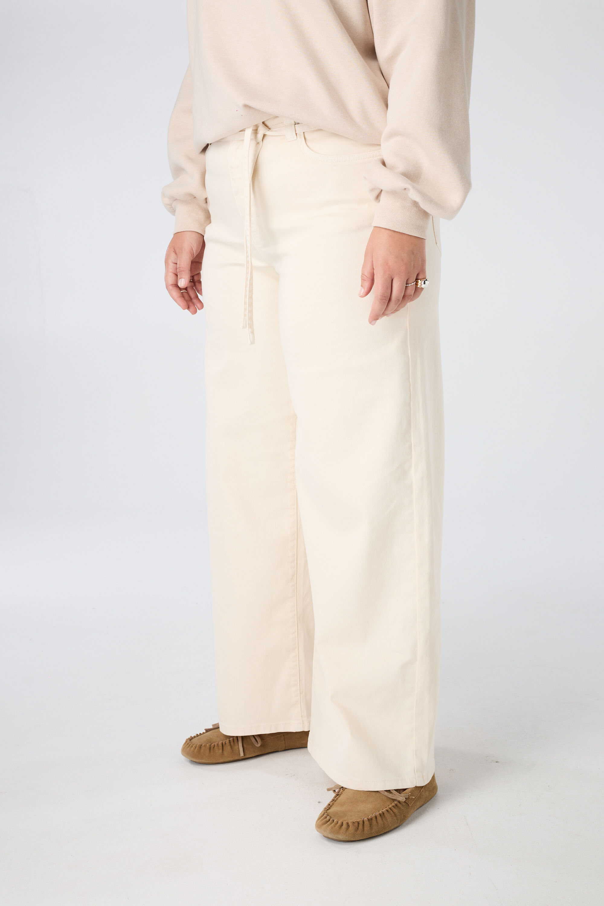 Wide Leg Jeans mit Bindekordel image number 5
