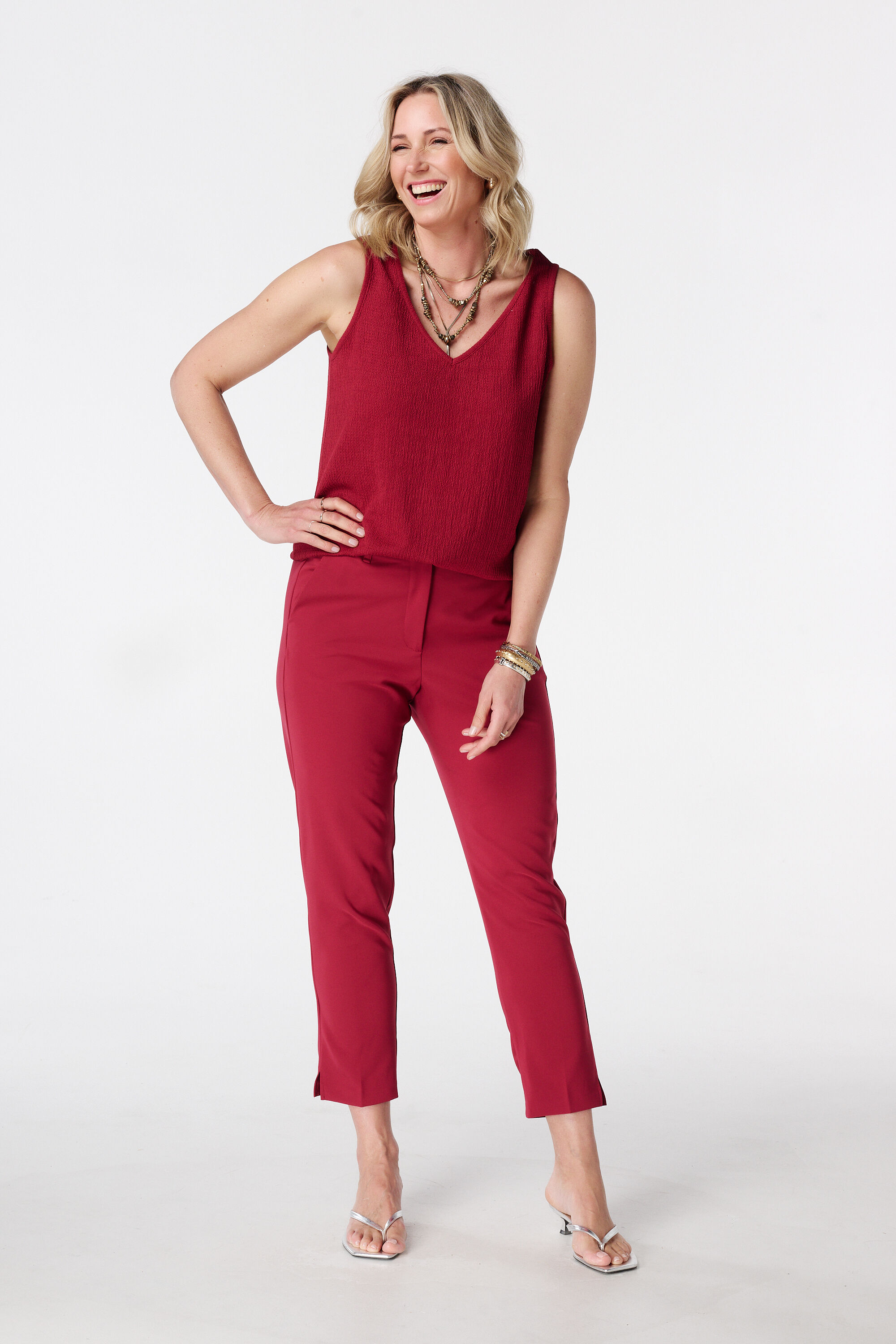 Hose mit geradem Bein und elastischem Bund