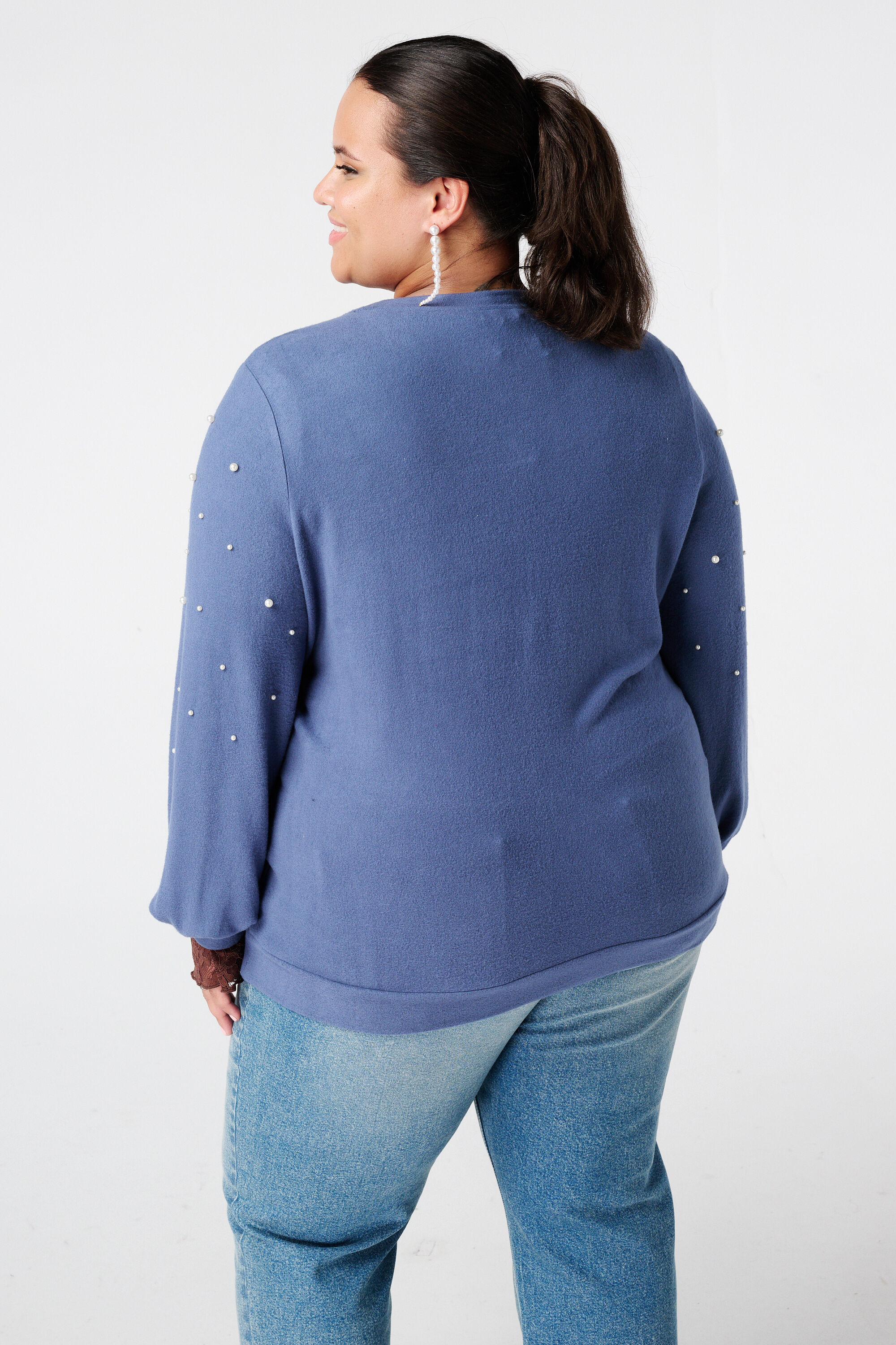 Brushed Sweater mit Perlenaufdruck image number 3