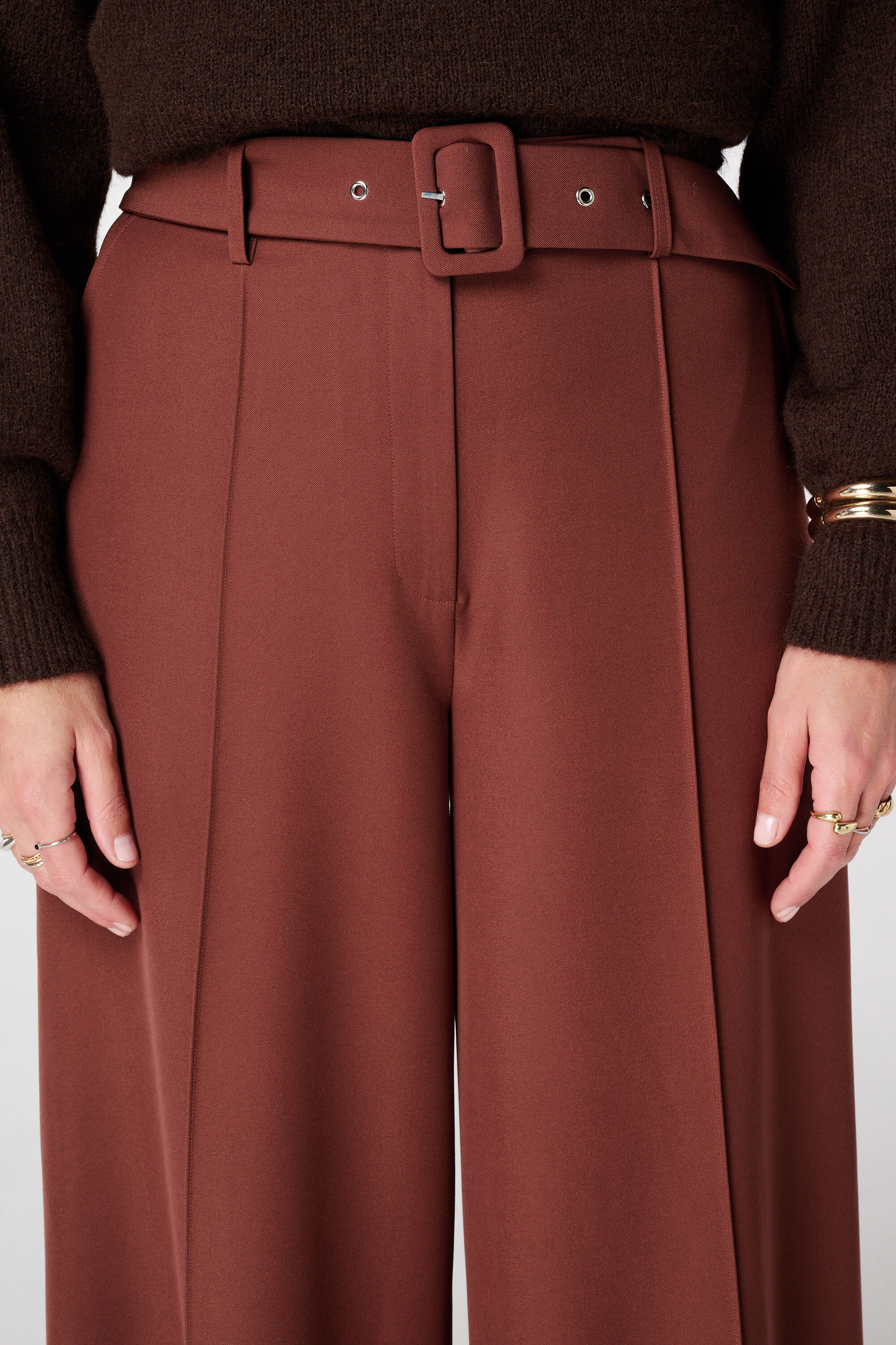 Wide-Leg-Hose mit Paspel und Tailleng&uuml;rtel image number 4